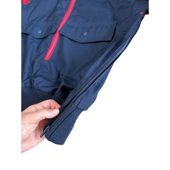 Vtg Obermeyer Anorak Sherpa Blue Jacket Red Striped Men's Medium Outdoors Preppy - Picture 5 of 9